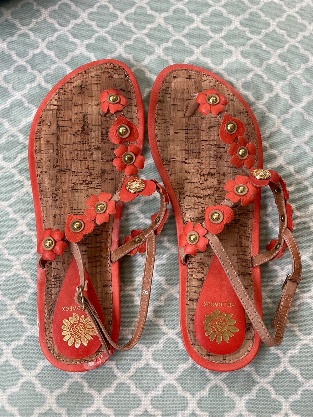 YellowBox Coral Floral Leather Honeysuckle Sandal - Picture 2 of 9